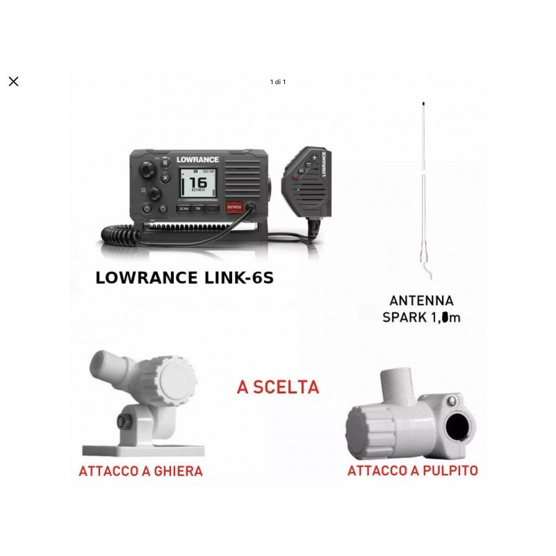Lowrance VHF Link 6S con Antenna e Supporto